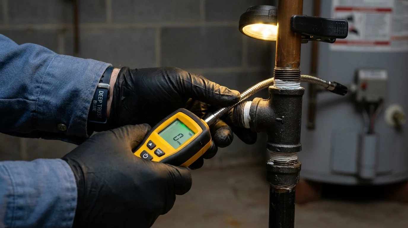 Gas leak detection with electronic sniffer by Johns Plumbing LLC in Tuba City