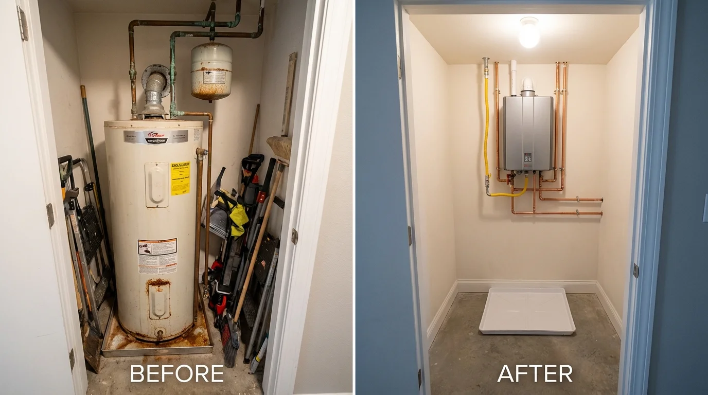 Tank water heater versus wall-mounted tankless unit comparison for Tuba City, AZ homeowners